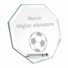 Trofeo ottagonale in vetro personalizzato “Miglior allenatore”