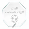 Retro del trofeo ottagonale in vetro inciso