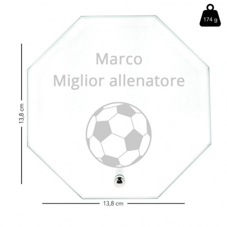 Dimensioni del trofeo in vetro originale