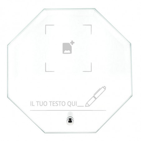 Trofeo ottagonale in vetro personalizzabile