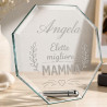 Trofeo originale in vetro, con incisione "Miglior mamma"