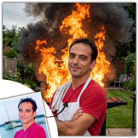 Ritratto papà re del barbecue
