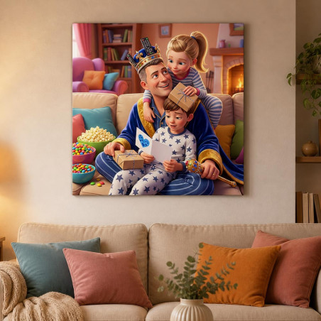 Quadro papà re del divano