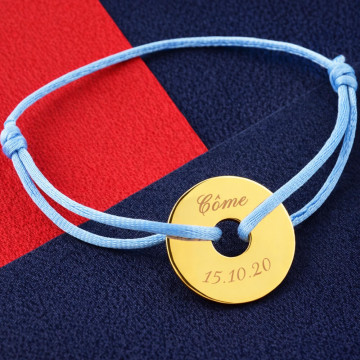 Bracciale disco inciso oro