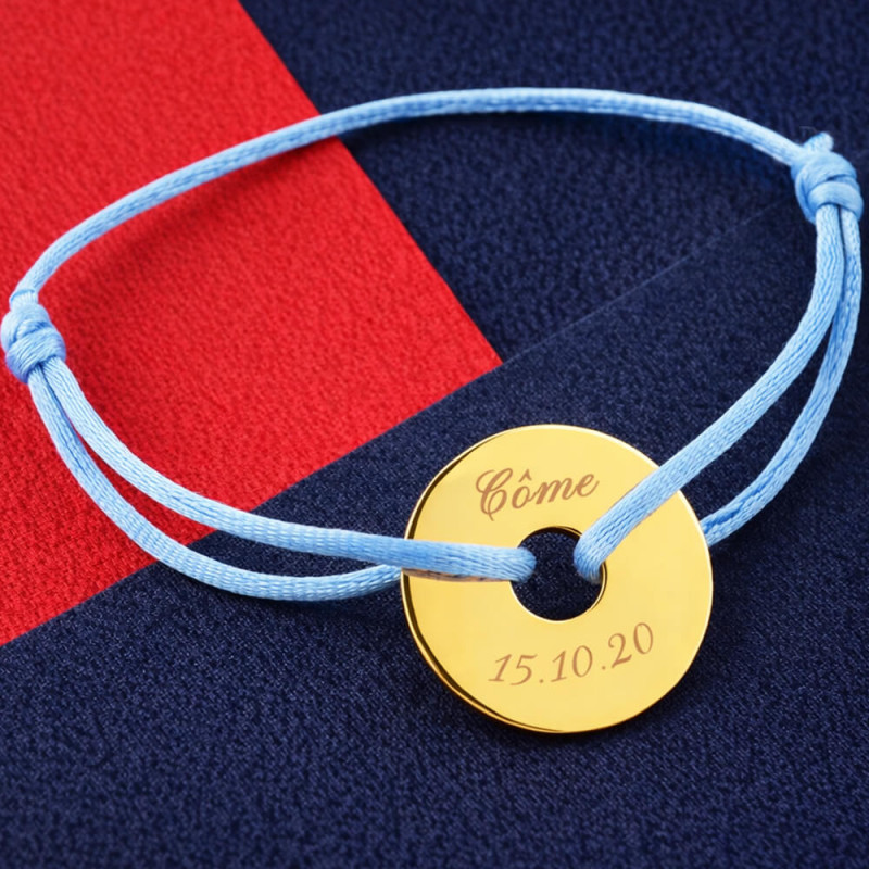 Bracciale disco inciso oro