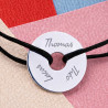 Bracciale disco argento inciso
