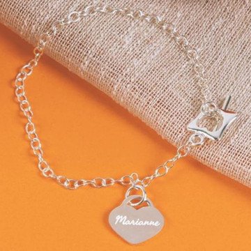 Bracciale cuore inciso