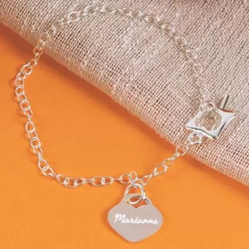 Bracciale cuore inciso