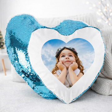 Cuscino cuore paillettes foto
