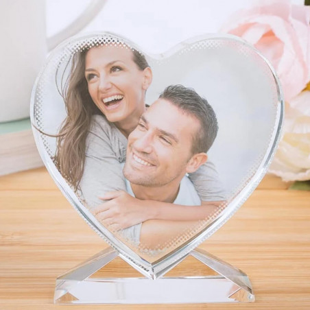 Cuore in vetro con foto