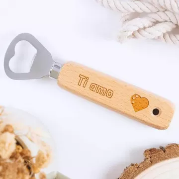 Apribottiglie legno inciso