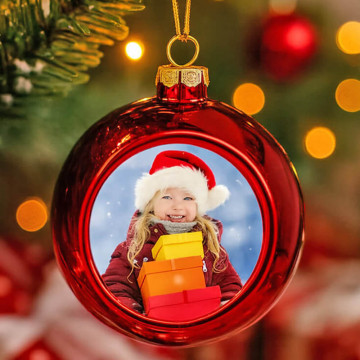 Pallina Natale rossa con foto