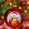 Pallina Natale rossa con foto