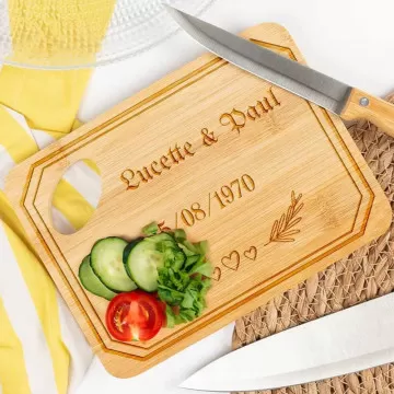 Tagliere bambù inciso amore