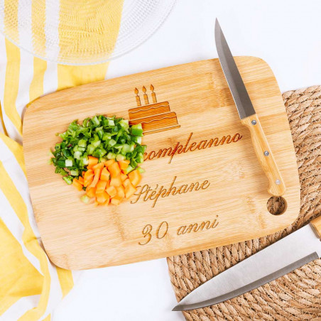 Tagliere bambù inciso grande