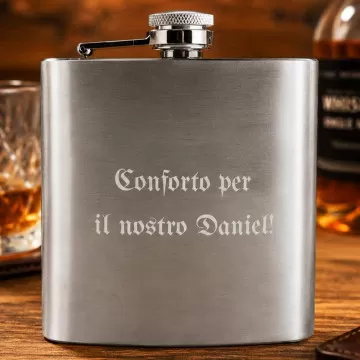 Fiaschetta argento incisa
