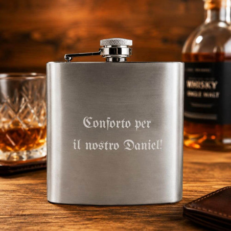 Fiaschetta argento incisa