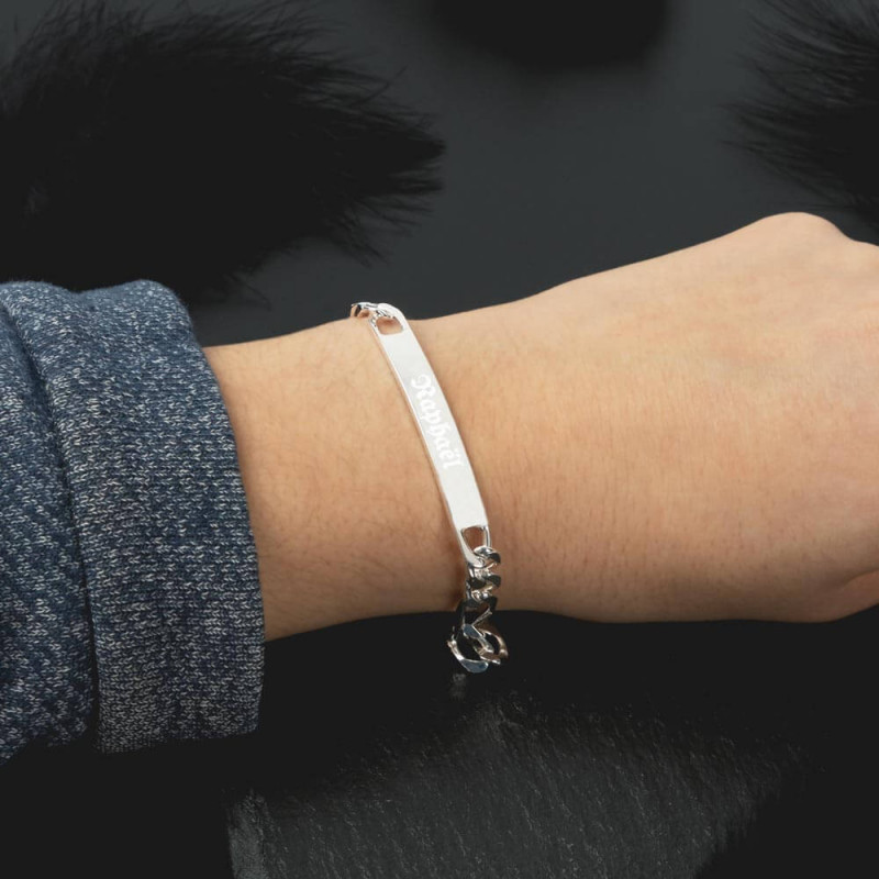 Bracciale con targhetta inciso