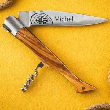 Coltello tascabile inciso con cavatappi