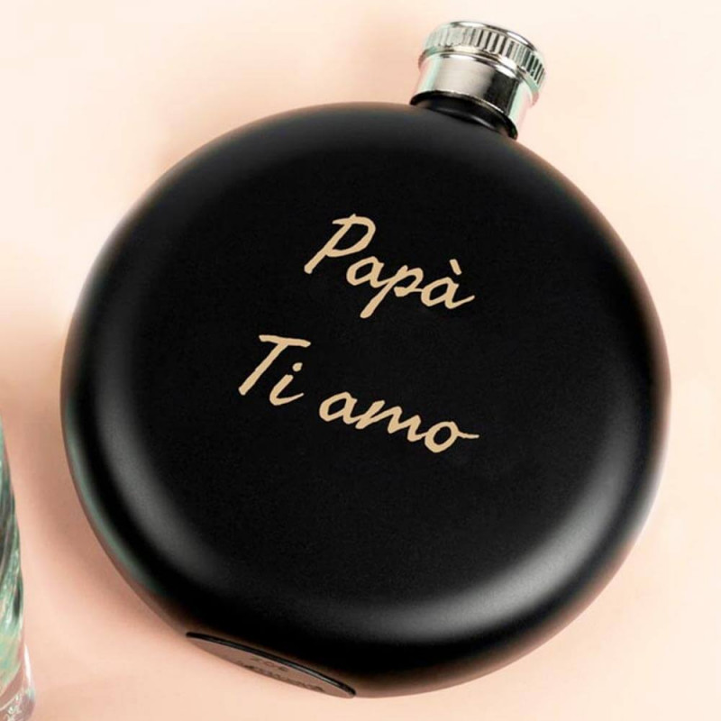 Fiaschetta rotonda personalizzata nera