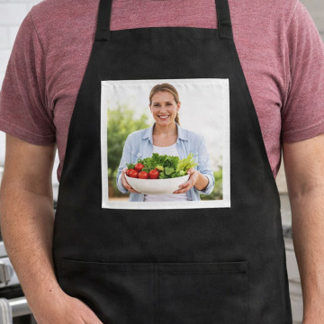 Grembiule nero con foto personalizzata