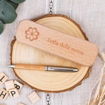 Penna legno con cofanetto