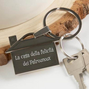 Portachiavi casa inciso