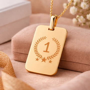 Collana rettangolo placcato oro