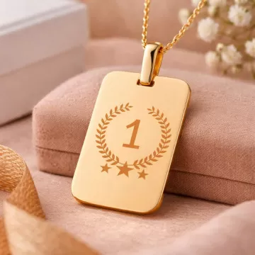 Collana rettangolo placcato oro