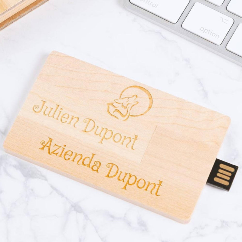 Chiavetta USB card bamboo