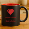 Tazza nera incisa rossa