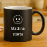 Tazza nera opaca incisa