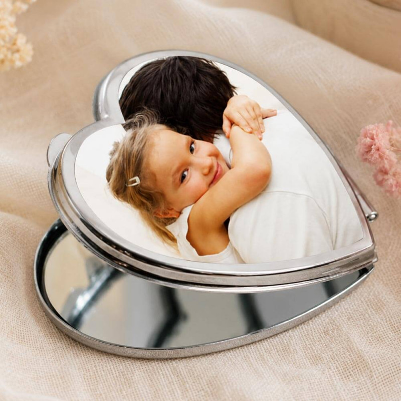 Specchietto cuore con foto
