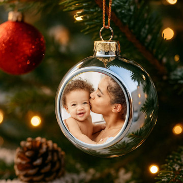 Pallina Natale argento foto