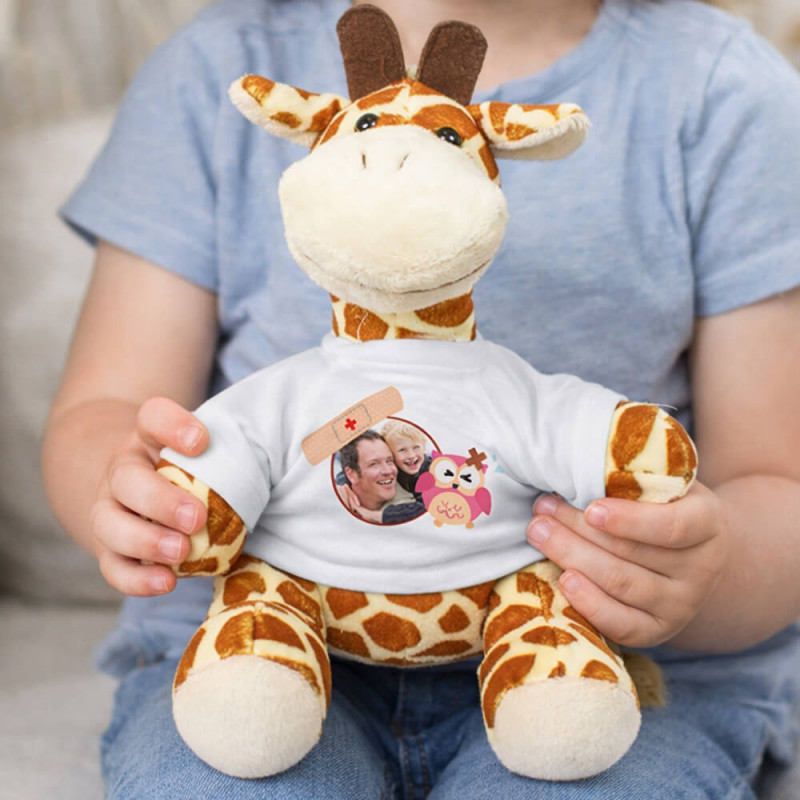 Peluche giraffa con foto