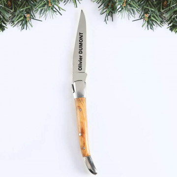 Coltello ulivo inciso