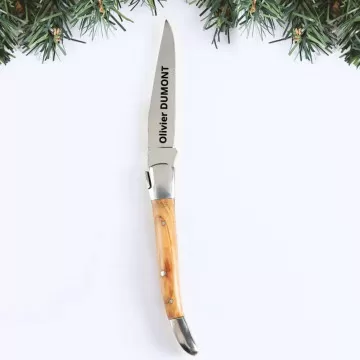 Coltello ulivo inciso