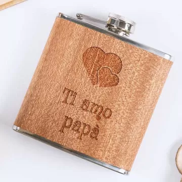 Fiaschetta legno incisa