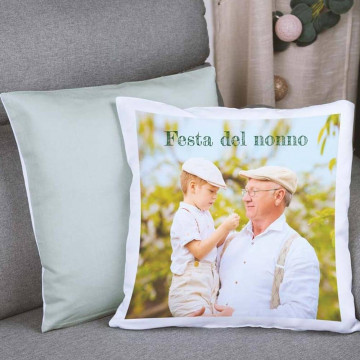 Cuscino verde con foto