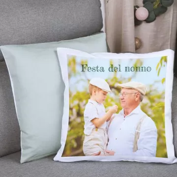 Cuscino verde con foto