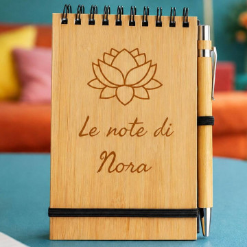 Blocco note bamboo inciso