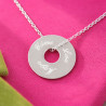 Collana disco argento inciso