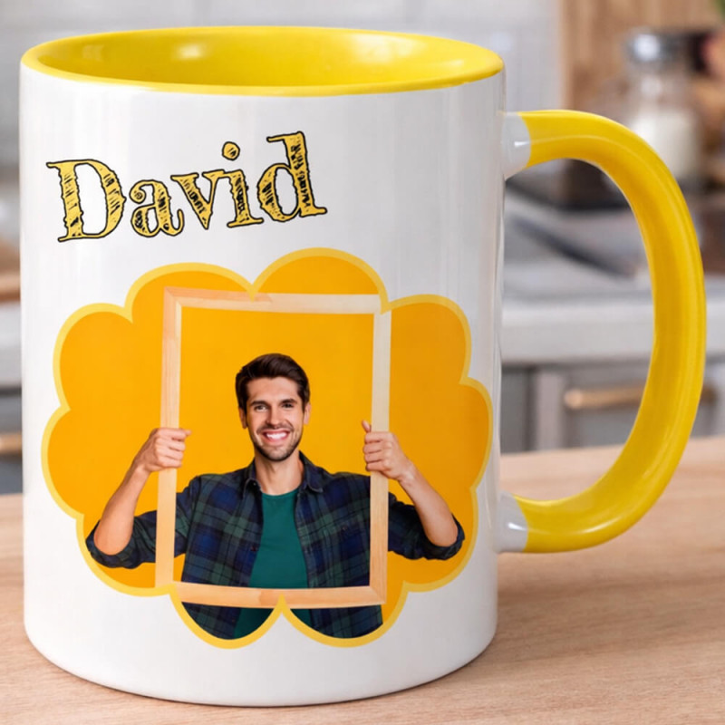 Tazza gialla personalizzata