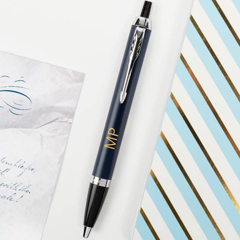 Penna Parker IM blu incisa