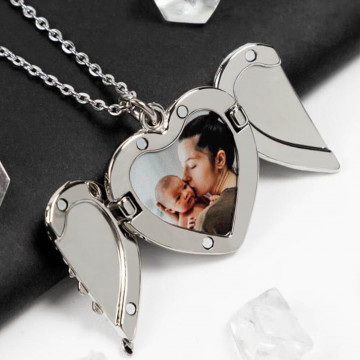 Collana medaglione cuore con foto