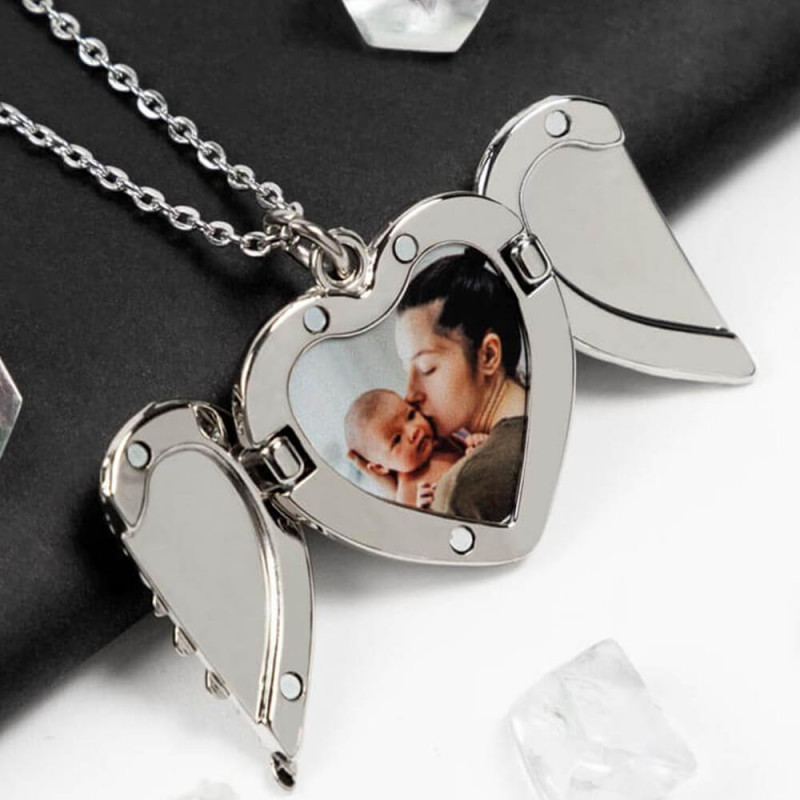Collana medaglione cuore con foto