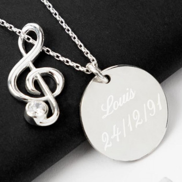 Collana chiave di violino personalizzata