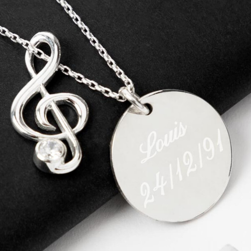 Collana chiave di violino personalizzata