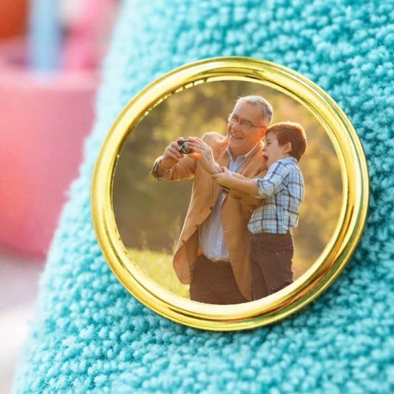 Spilla rotonda personalizzata con foto