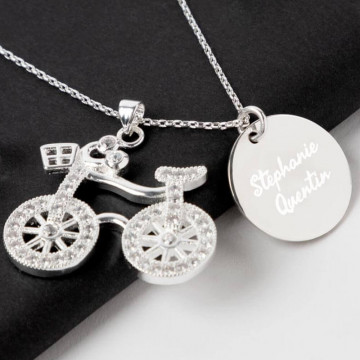 Collana bicicletta personalizzata in argento